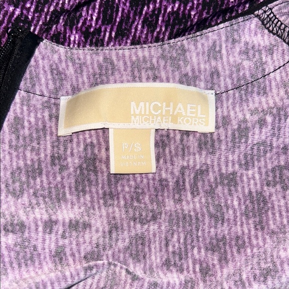 MICHAEL Michael Kors Black and Purple Patterned Long Sleeve Dress - Picture 6 of 6